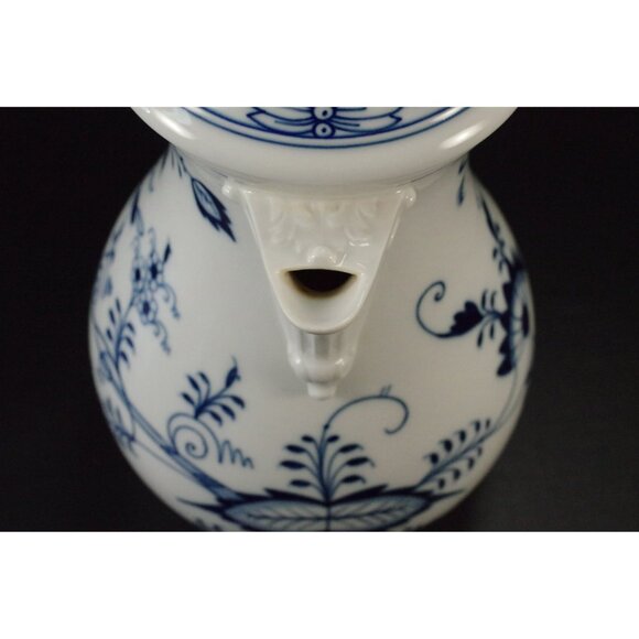 Antique Meissen Porcelain "Blue Onion" Coffee Pot - Blue Crossed Swords Teapot - Picture 5 of 9